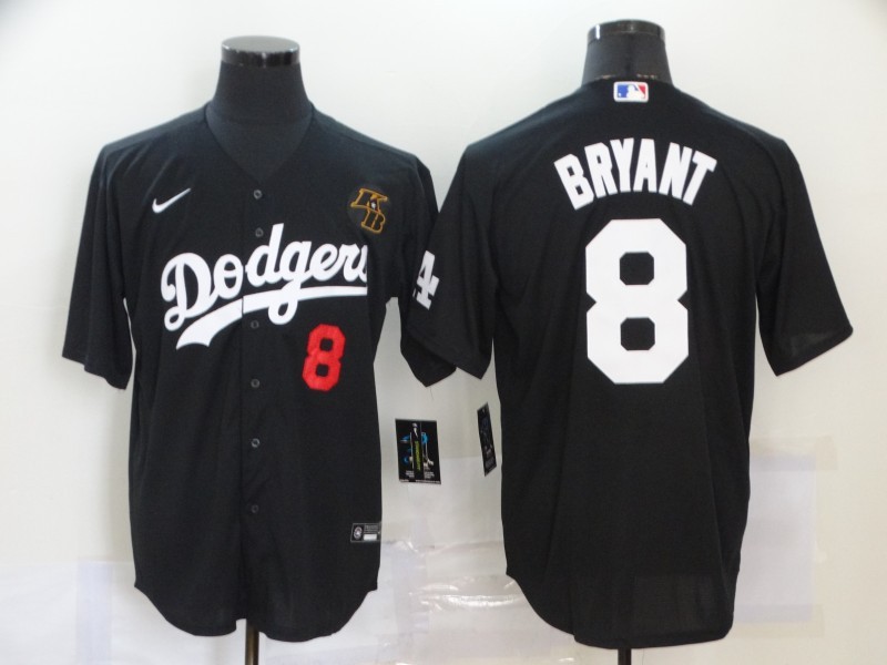 Men's Los Angeles Dodgers Kobe Bryant #8 Black Baseball Jersey